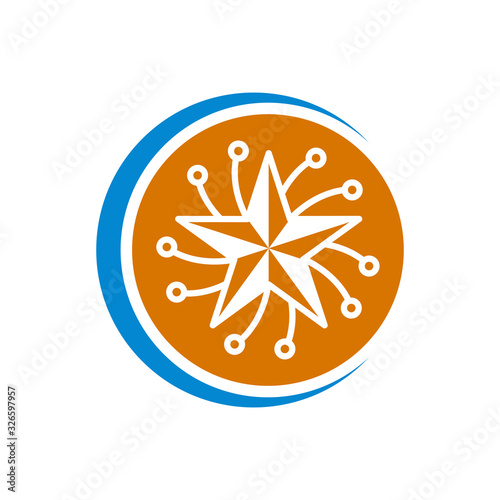 star technology logo template icon symbol vector illustration photo