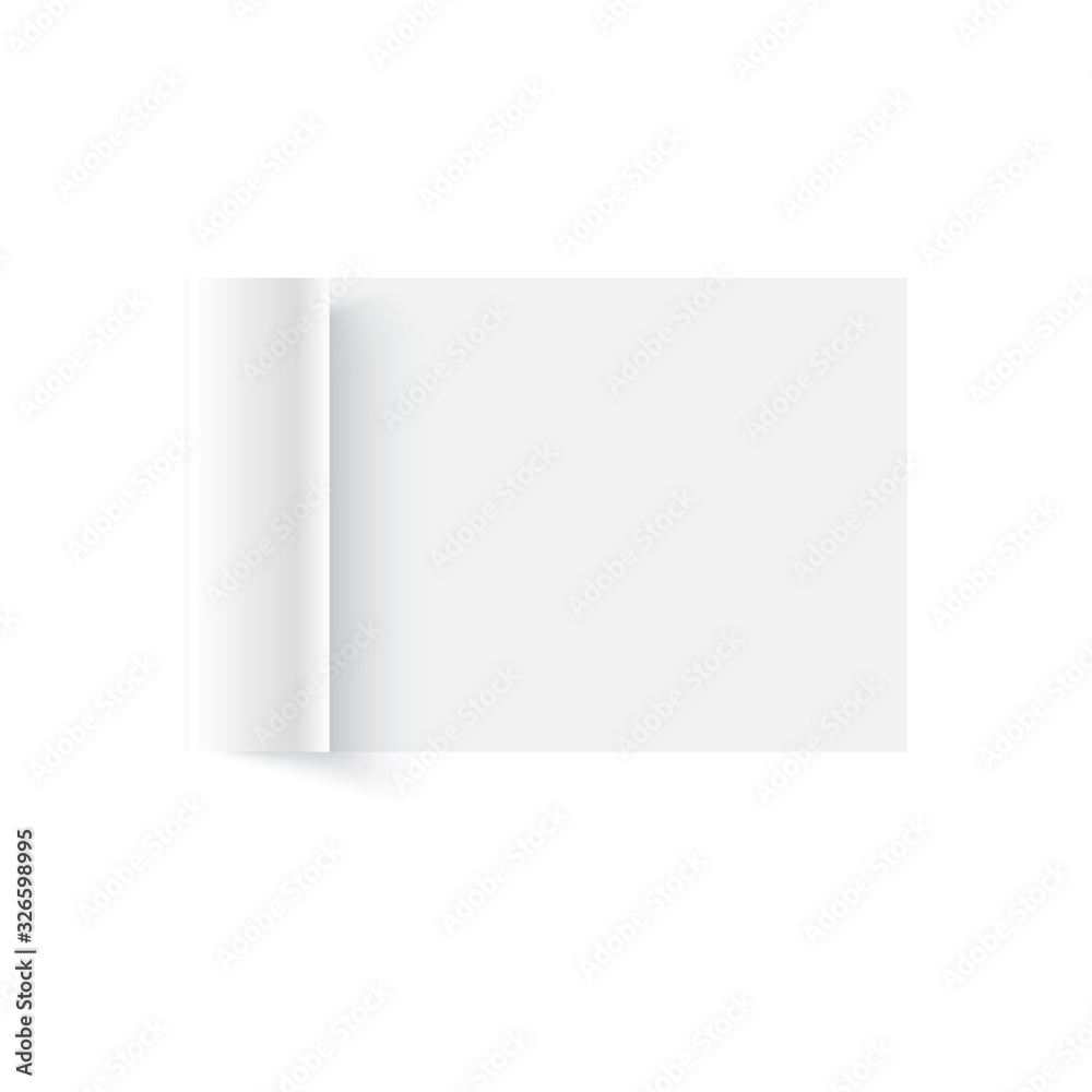 Blank open magazine template with rolled page. Vector Blank open magazine template with rolled page. Vector