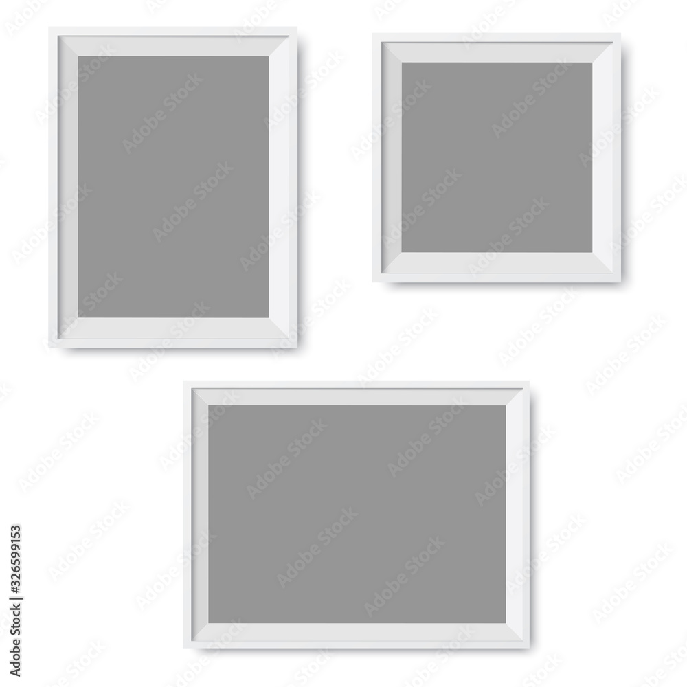 Realistic picture frame isolated on white background. Vector Realistic picture frame isolated on white background. Vector