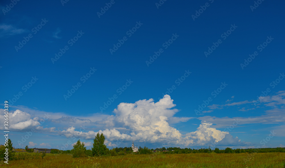 Orthodox Church on the background of clouds Orthodox Church on the background of clouds
