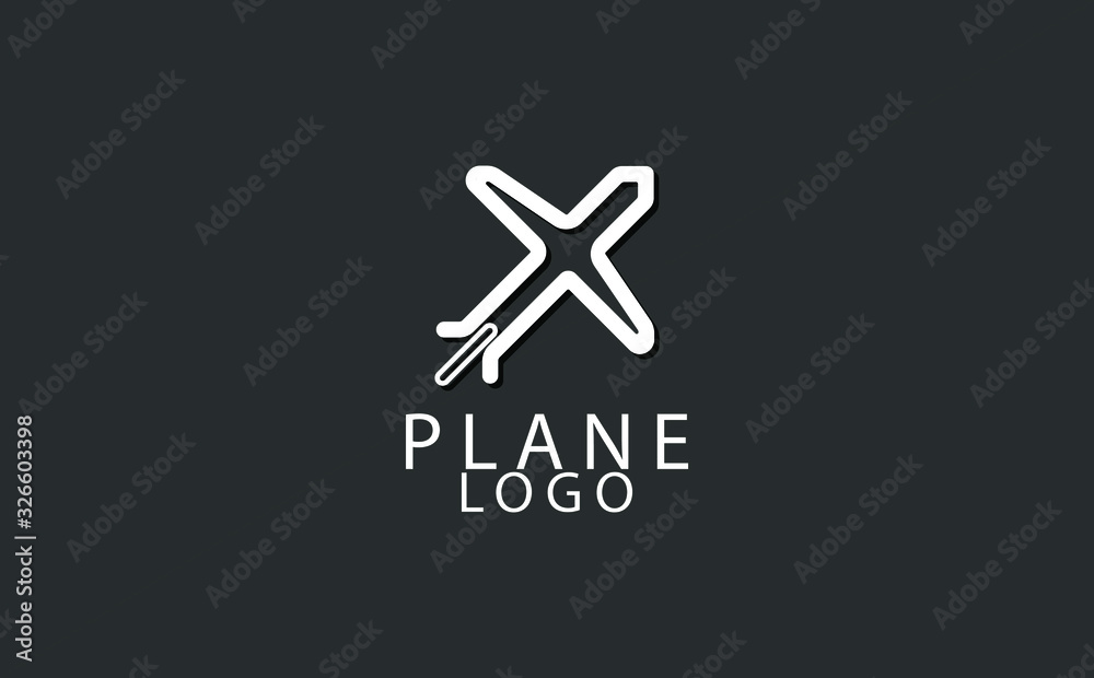 Plane Logo Design. Creative vector icon with plane and ellipse shape.