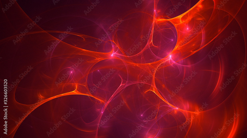 Obraz premium 3D rendering abstract red fractal light background