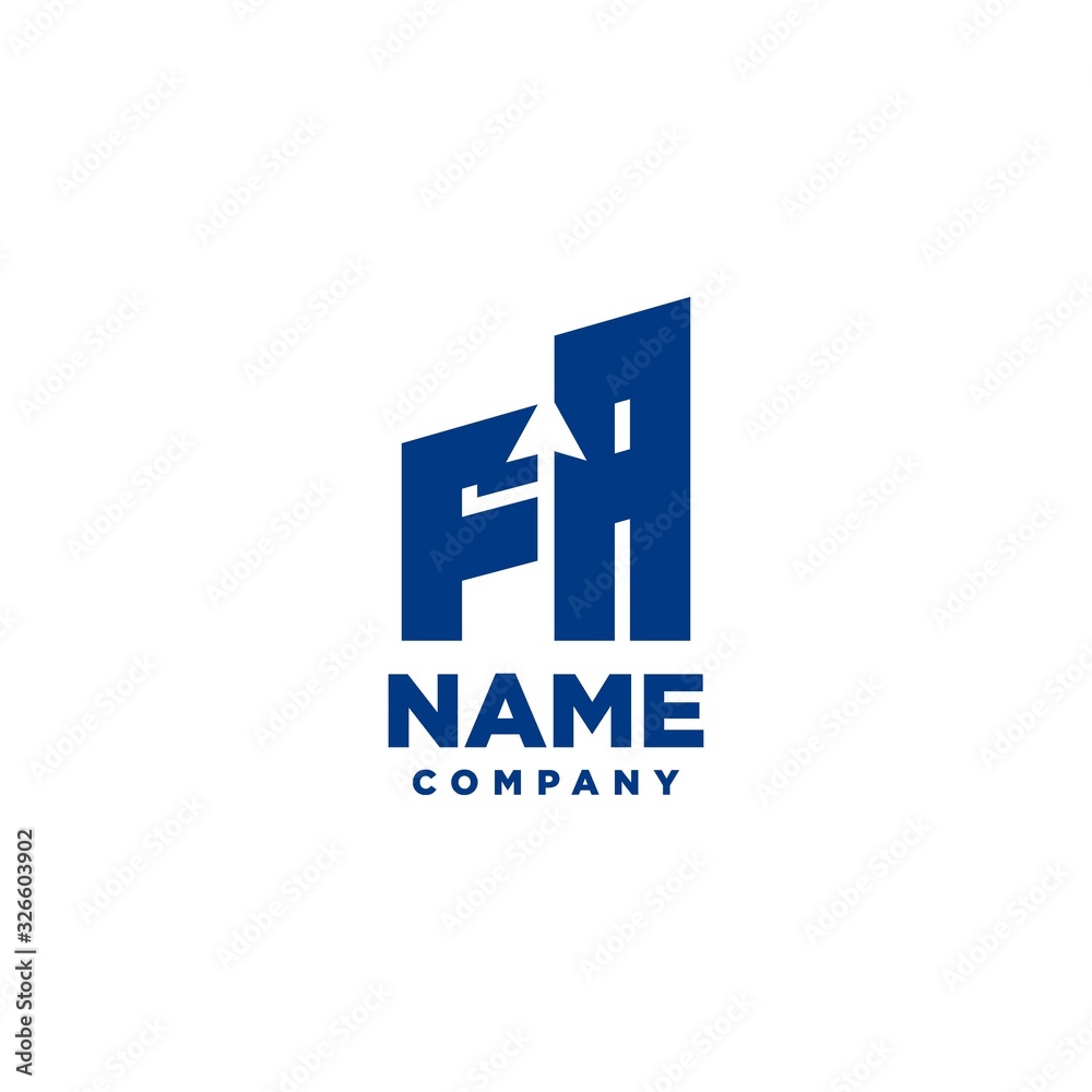 FA monogram logo with a negative space style arrow up design template FA monogram logo with a negative space style arrow up design template