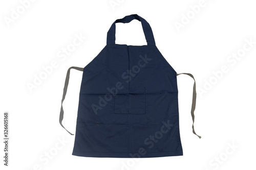 Blue kitchen apron isolated on a white background