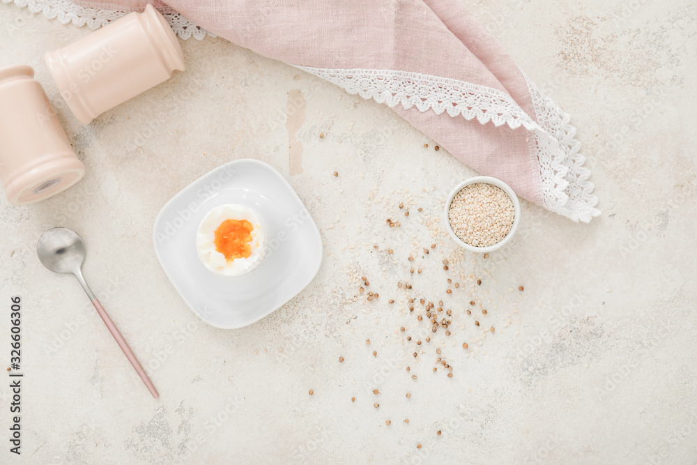 Fresh boiled egg on white background Fresh boiled egg on white background