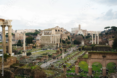 Ruins at the Forum Romanum in Rome, Italy