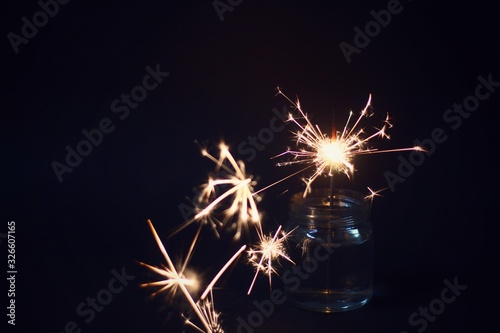 sparkler on black background