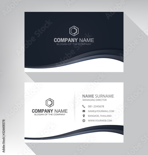 Business card in modern style black gray white