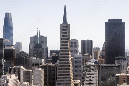 Beautiful view of San Francisco skyline at daytime  California  USA