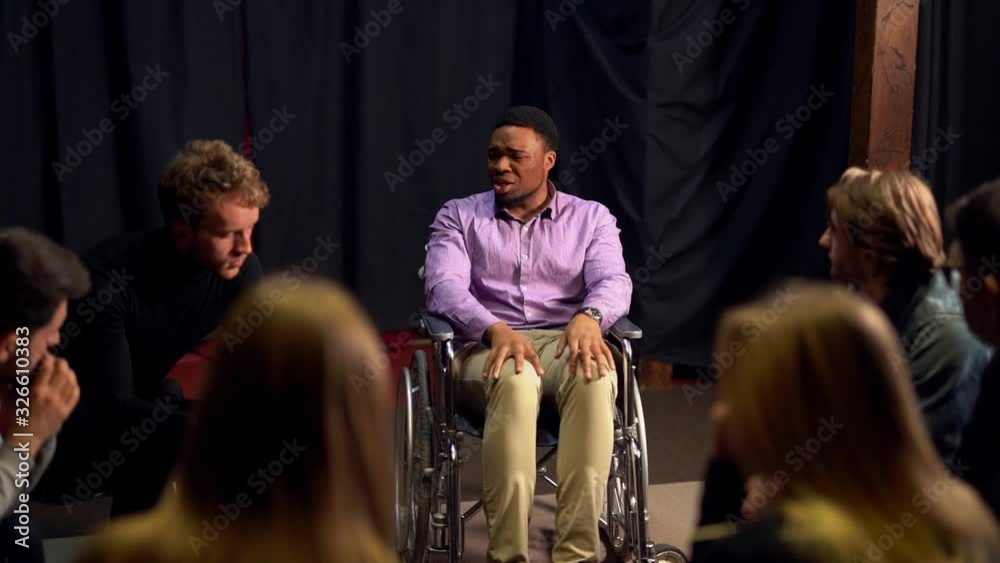 a black disabled man in a wheelchair tells the story of all the people who support him a black disabled man in a wheelchair tells the story of all the people who support him