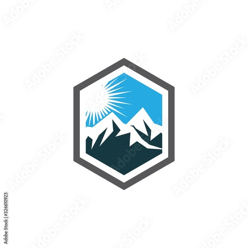 Mountain logo vector icon