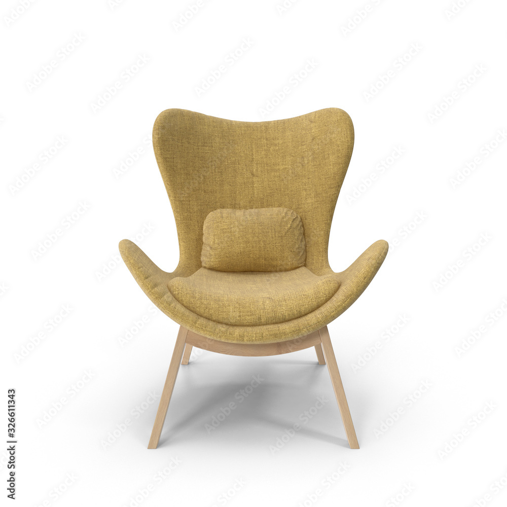 Yellow chair isolated on white background Yellow chair isolated on white background