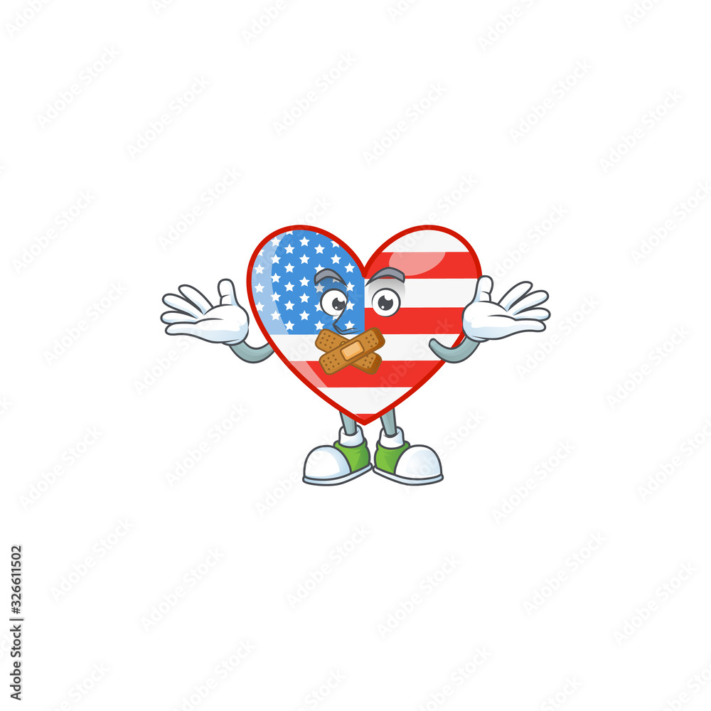 mascot cartoon character design of independence day love making a silent gesture mascot cartoon character design of independence day love making a silent gesture