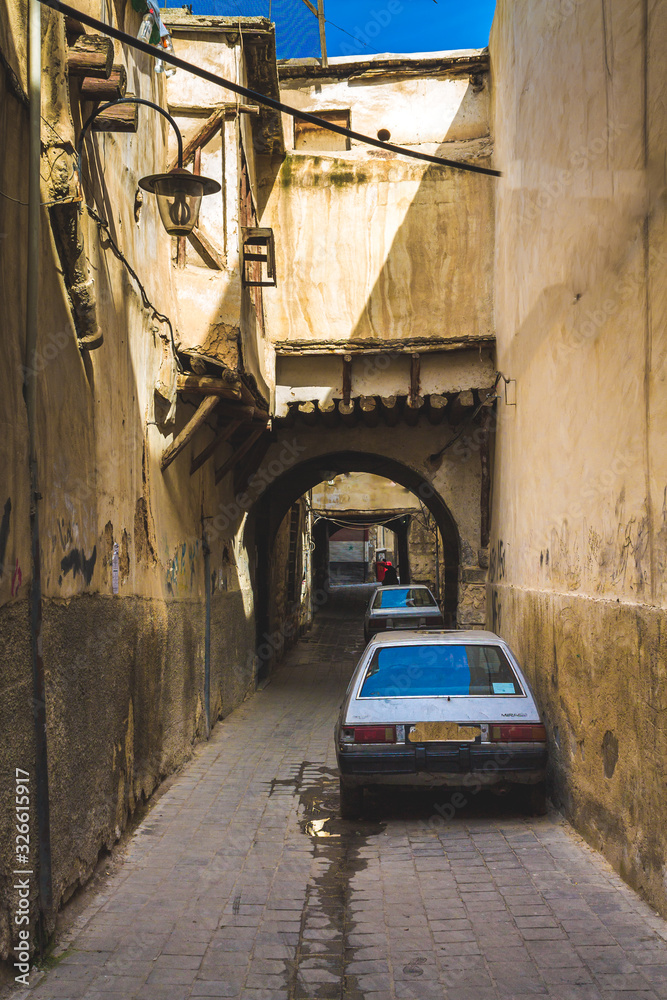 Old  lane in ancient city of Damascus, Syria 
