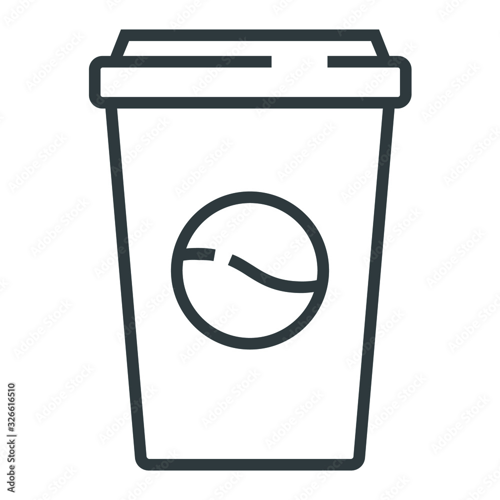 Coffee black line icon on white background Coffee black line icon on white background
