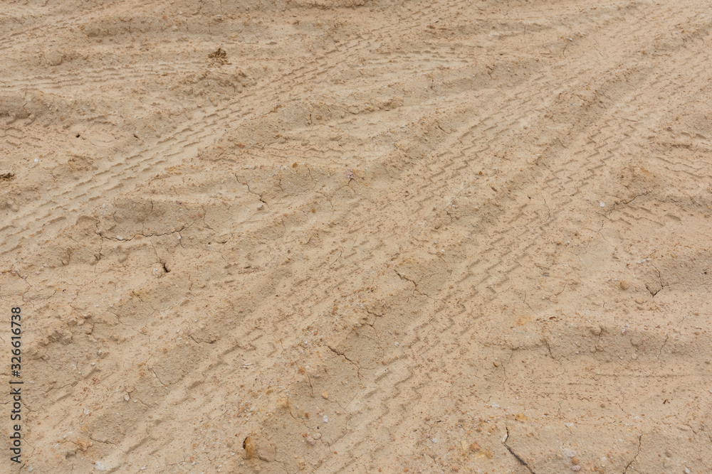 Wheel tracks on dry dirt road Wheel tracks on dry dirt road
