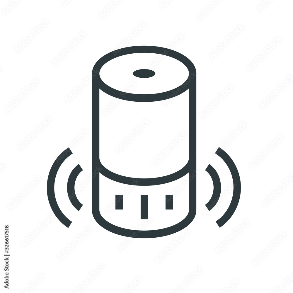 smart speaker line icon on white background