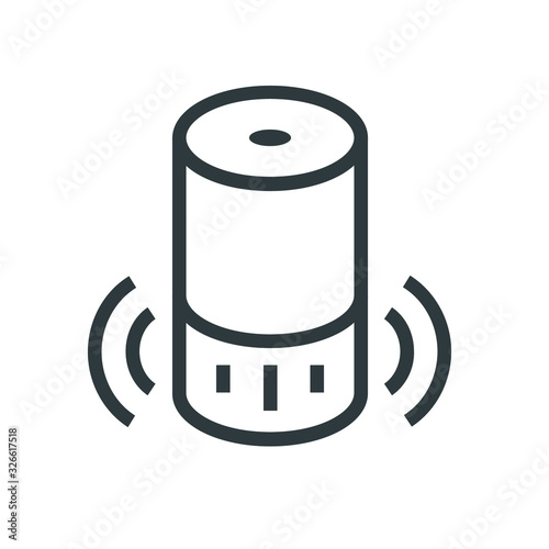 smart speaker line icon on white background