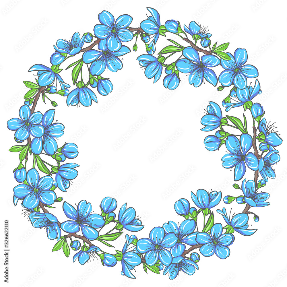 Spring wreath with cherry blossoms Spring wreath with cherry blossoms