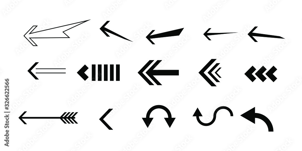 Arrows black set icons vector set collections. Arrow Cursor Modern simple illustration Arrows black set icons vector set collections. Arrow Cursor Modern simple illustration
