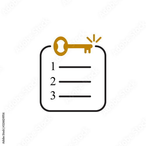 Keywords checklist icon design isolated on white background