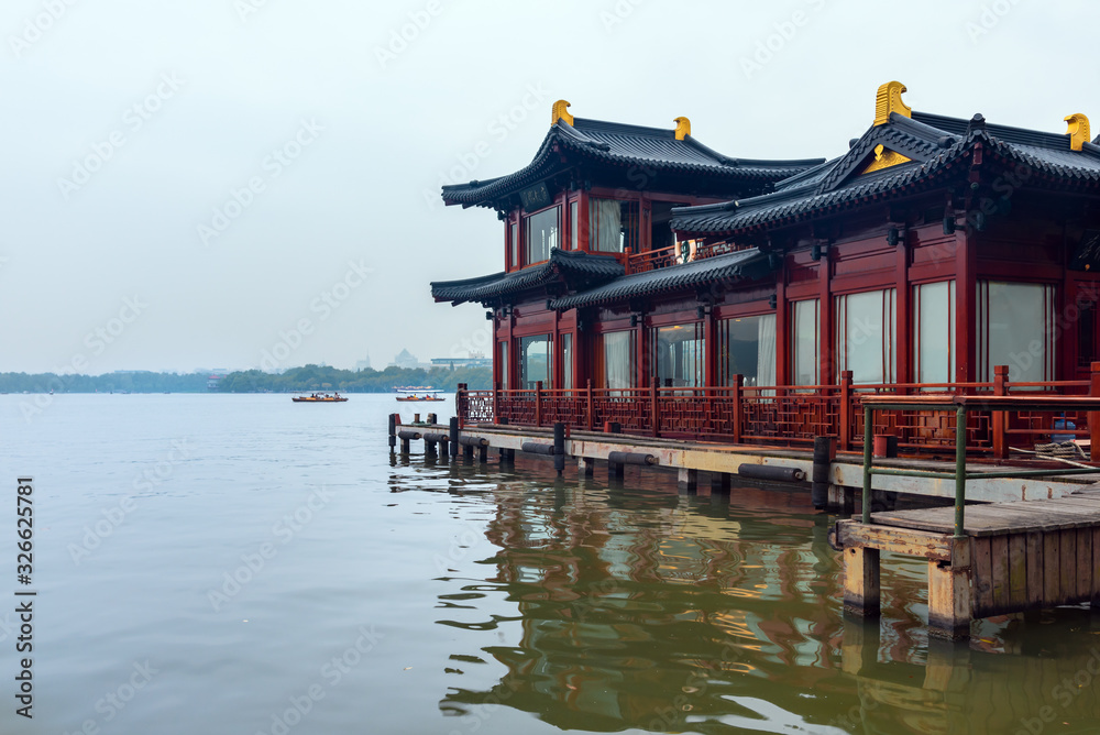 Painting barge in West Lake Scenic Area, Hangzhou, Zhejiang