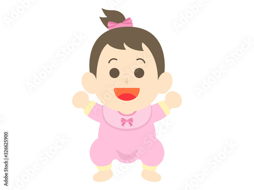 女の子の赤ちゃん　笑う