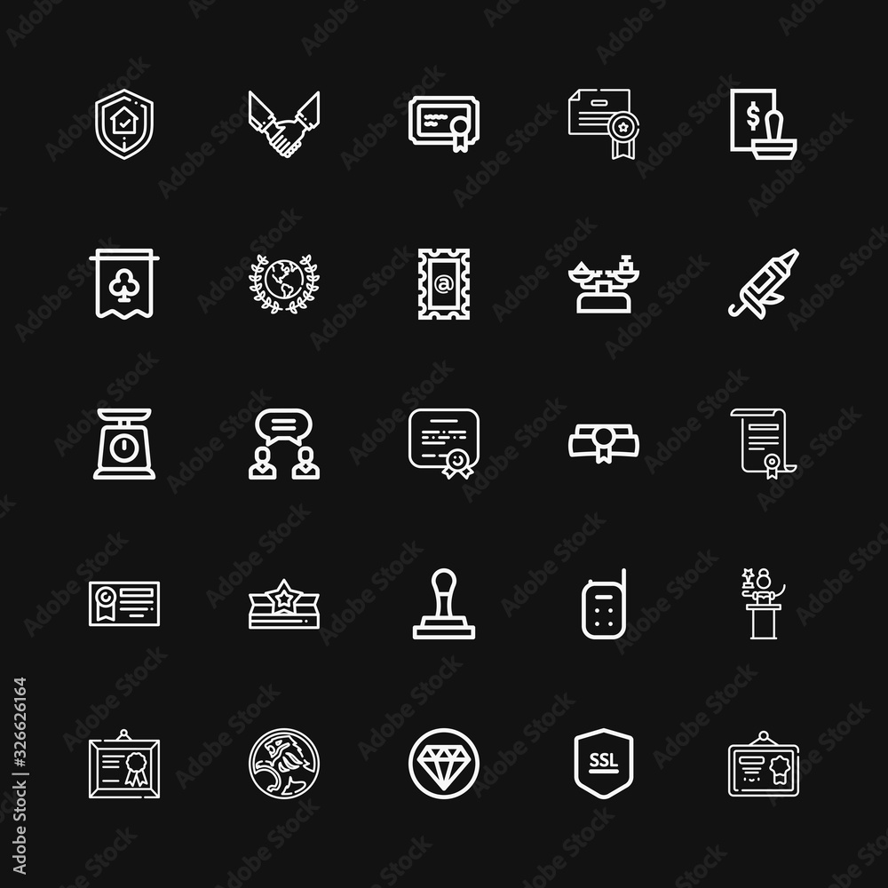 Editable 25 seal icons for web and mobile