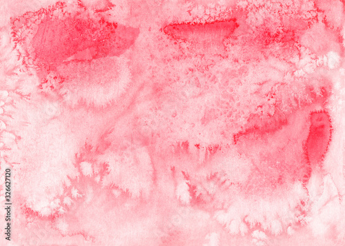 Red watercolor background Abstract texture with stains and washes