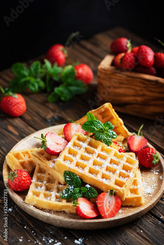 Homemade sweet waffle