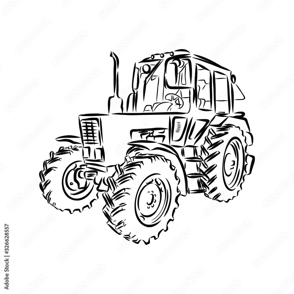 Obraz premium tractor vector illustration