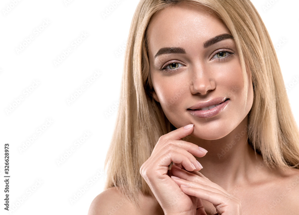 Beautiful woman face manicure hand natural healthy skin spa female close up portrait Beautiful woman face manicure hand natural healthy skin spa female close up portrait