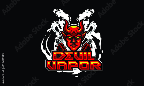 Devil mascot vapor illustration