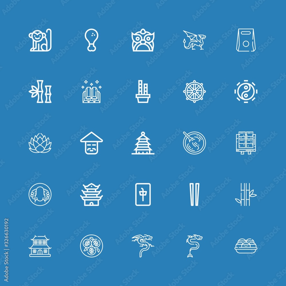 Editable 25 chinese icons for web and mobile Editable 25 chinese icons for web and mobile
