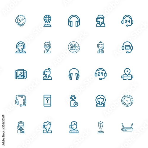 Editable 25 headset icons for web and mobile