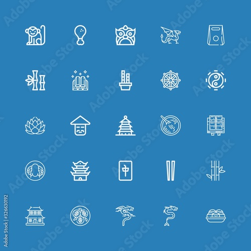 Editable 25 chinese icons for web and mobile