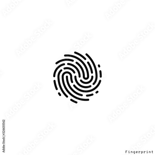 Fingerprint. Abstract icon. Isolated finger print on white background