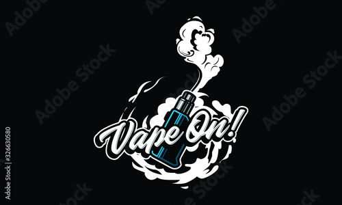 Vapor logo illustration isolated on black background