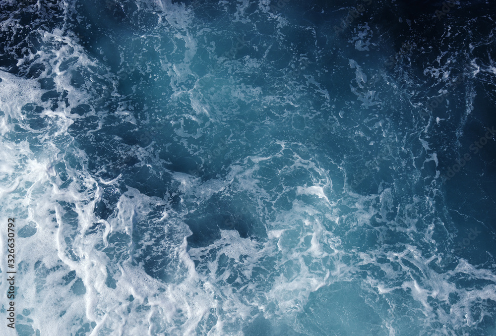 sea water with white wave for background - obrazy, fototapety, plakaty 