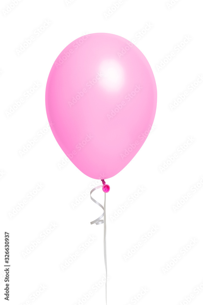 Pink holiday balloon isolated on white