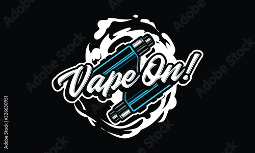Vapor logo illustration isolated on black background