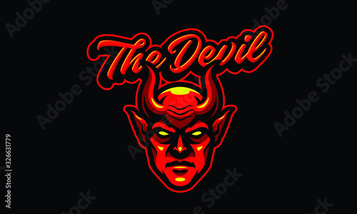 Devil mascot vapor illustration