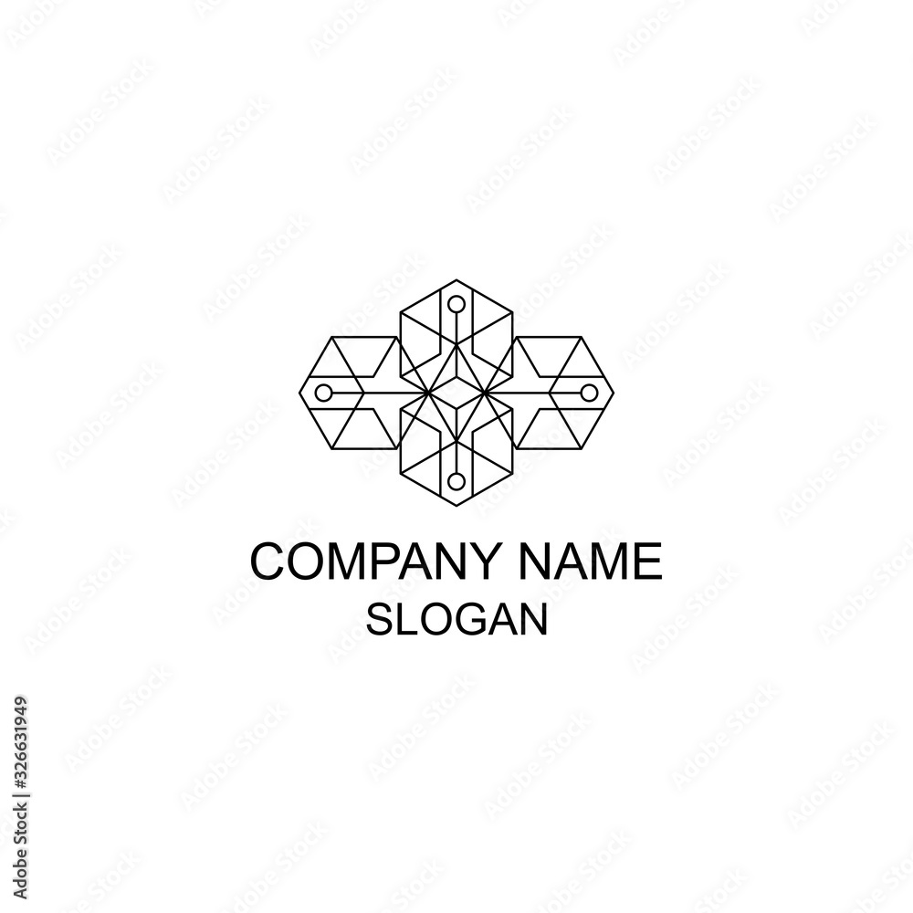 Abstract symmetric geometric logo, with basic shape. Abstract symmetric geometric logo, with basic shape.