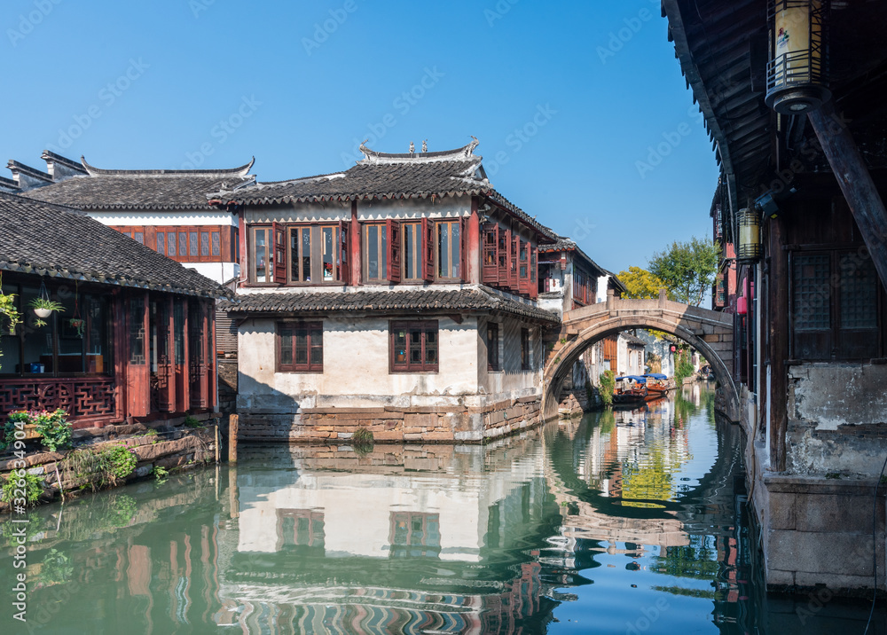 Scenery of Zhouzhuang Ancient Town, Suzhou City, Jiangsu