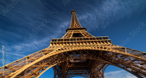 blu sky and Eiffel tower, Paris. France © Iakov Kalinin