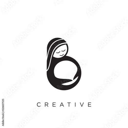 b pregnant logo design
