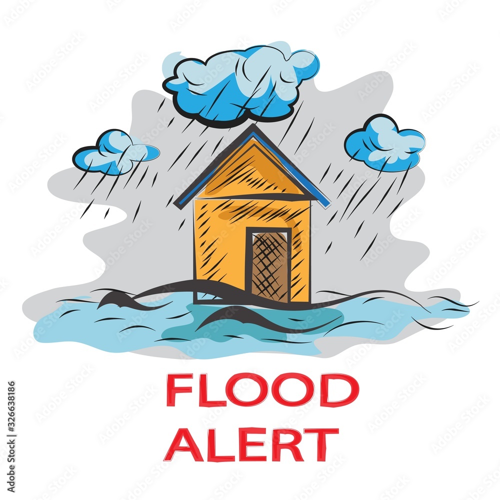 Flood Alert Natural Disaster Sign