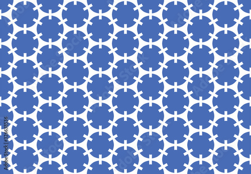 Seamless geometric pattern design illustration. Background texture. In blue, white colors.