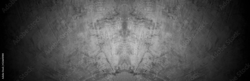 Fototapeta Old wall texture cement dark black gray panorama background abstract grey color design are light with white gradient background.
