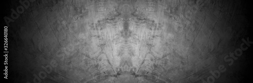 Fototapeta Old wall texture cement dark black gray panorama background abstract grey color design are light with white gradient background.